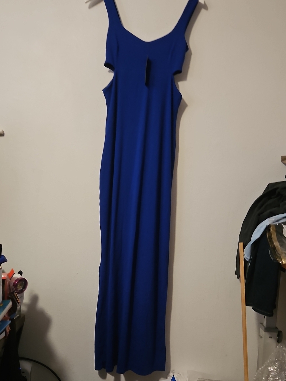 Lulu's Bold Cobalt Maxi Dress with Wide Straps S